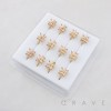 CELESTIAL MULTI MARQUISE CUT CZ FLOWER POLISH 316L SURGICAL STEEL NOSE HOOP RING BOX